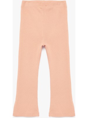 Koton Pamuklu Cepli Yırtmaç Detaylı Ispanyol Paça Tayt