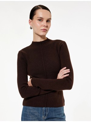 Koton Hafif Dik Yaka Uzun Kollu Triko Kazak