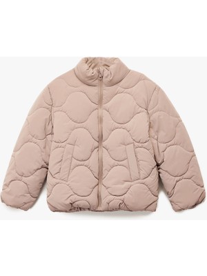 Koton Dik Yaka Fermuarlı Uzun Kollu Cepli Kapitone Ceket