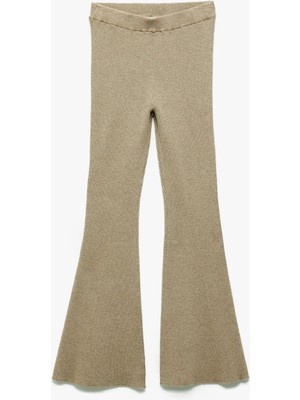 Koton Viskon Karışımlı Dar Kalıp Ispanyol Paça Triko Pantolon