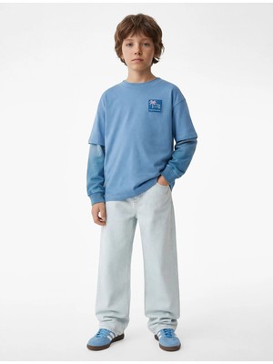 Koton Baskılı Pamuklu Kısa Kollu Bisiklet Yaka Tişört