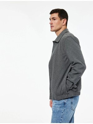 Koton Viskon Karışımlı Uzun Kollu Cepli Klasik Yaka Gömlek Ceket