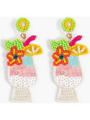 Koton Çok Renkli Sallantılı Boncuklu Içecek Küpe