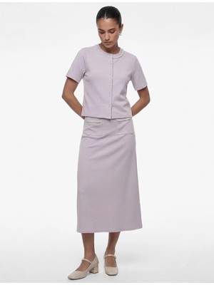 Koton Inci Detaylı Cepli Midi Yırtmaçlı Kalem Etek