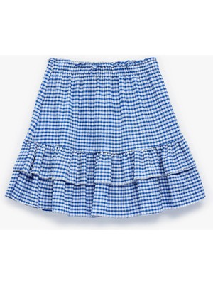 Koton Fırfır Detaylı A Kesim Pötikare Mini Etek