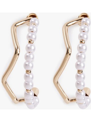 Koton Incili Geometrik Halka Küpe