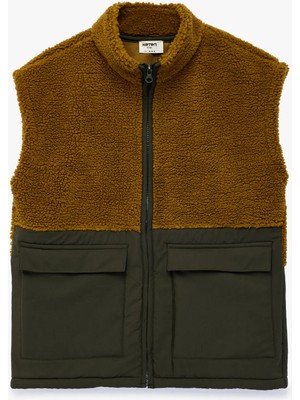 Koton Fermuarlı Cep Detaylı Dik Yaka Kolsuz Polar Yelek