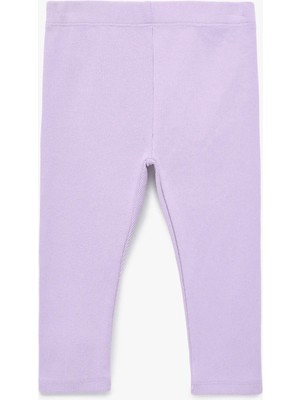 Koton Beli Lastikli Pamuklu Fitilli Tayt