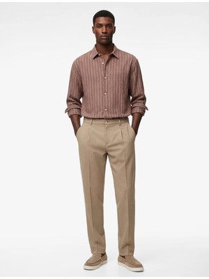 Koton Rahat Kalıp Cepli Viskon Karışımlı Pileli Kumaş Pantolon