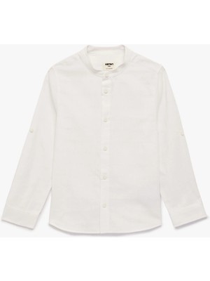 Koton Uzun Kollu Hakim Yaka Pamuklu Gömlek