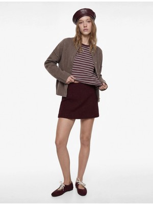 Koton Dar Kesim Mini Tüvit Şort Etek