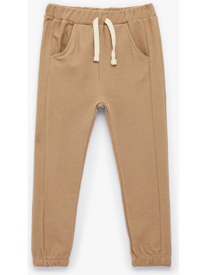 Koton Waffle Kumaş Pamuklu Beli Bağlamalı Lastikli Paça Jogger Eşofman Altı