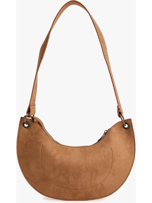 Koton Fermuarlı Suni Süet Omuz Çantası