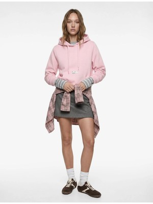 Koton Kanguru Cepli Kapüşonlu Uzun Kollu Kedi Baskılı Sweatshirt