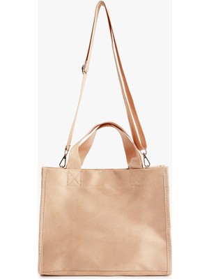 Koton Etiket Detaylı Saplı Askılı Suni Süet Tote Çanta