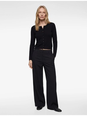 Koton Düğmeli Uzun Kollu Bisiklet Yaka Triko Hırka