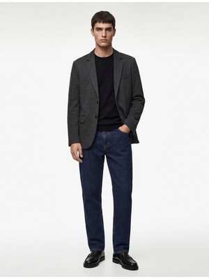 Koton Slim Fit Viskon Karışımlı Düğmeli Kapaklı Cepli Mono Yaka Blazer Ceket