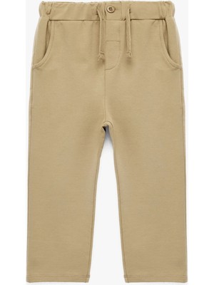 Koton Beli Ayarlanabilir Lastikli Düğmeli Pamuklu Eşofman Altı