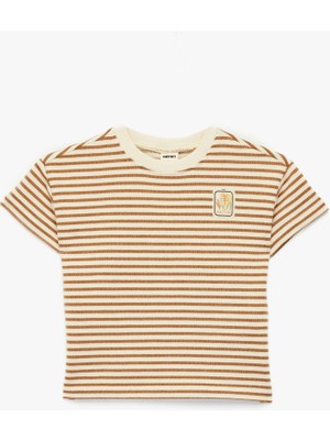 Koton Pamuklu Kısa Kollu Bisiklet Yaka Tişört