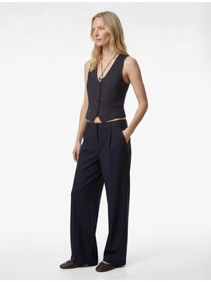 Koton Cepli Viskon Karışımlı Yüksek Bel Palazzo Pantolon