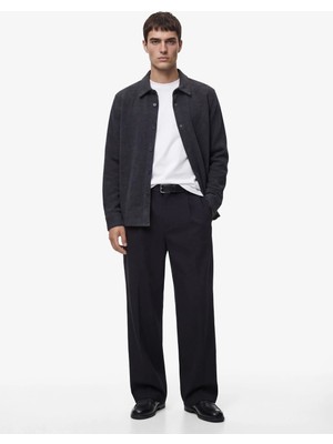 Koton Regular Fit Klasik Yaka Uzun Kollu Kaşe Gömlek