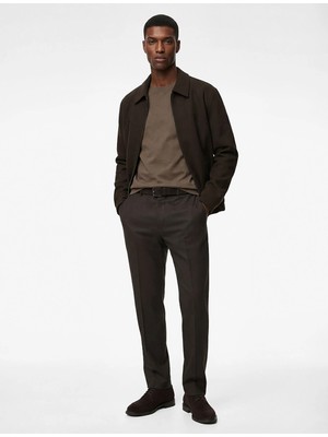 Koton Regular Fit Uzun Kollu Cepli Gömlek Yaka Fermuarlı Bomber Ceket