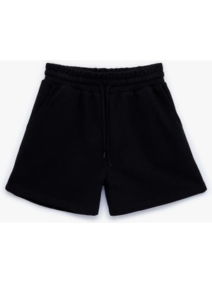 Koton Cepli Beli Bağcıklı Pamuklu Slim Fit Mini Şort