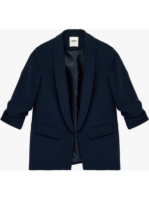 Koton Şal Yaka 3/4 Kollu Uzun Blazer Ceket