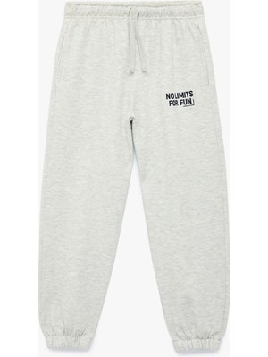 Koton Baskı Detaylı Beli Lastikli Pamuklu Oversize Jogger Eşofman Altı