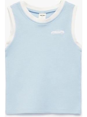 Koton Bisiklet Yaka Kolsuz Araba Nakış Detaylı Pamuklu Atlet