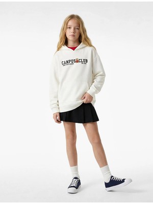 Koton Uzun Kollu Baskılı Kanguru Cepli Kapşonlu Sweatshirt
