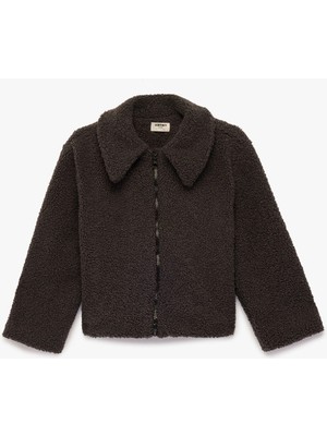 Koton Fermuarlı Uzun Kollu Cepli Gömlek Ceket