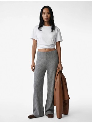 Koton Yüksek Bel Ribanalı Geniş Paça Eşofman Altı