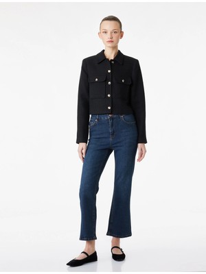 Koton Dar Kesim Normal Bel Cepli Ispanyol Paça Jean Pantolon - Flare Jeans