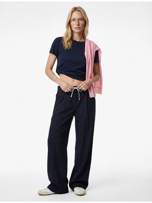 Koton Çift Bel Detaylı Cepli Bol Paça Kumaş Pantolon