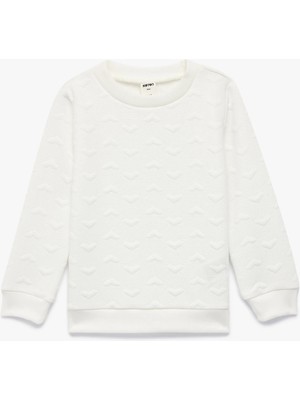 Koton Uzun Kollu Bisiklet Yaka Dokulu Sweatshirt