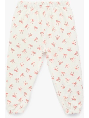 Koton Beli Lastikli Pamuklu Fiyonk Desenli Joger Eşofman Alttı