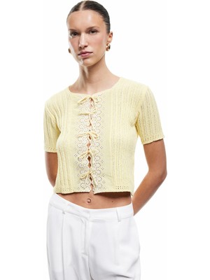 Koton Bisiklet Yaka Sarı Kadın Bluz 5SAK90139HT