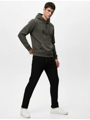 Koton Regular Fit Cepli Dokulu Beli Bağcıklı Eşofman Altı