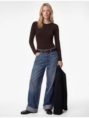 Koton Uzun Kollu Bisiklet Yaka Slim Fit Bodysuit