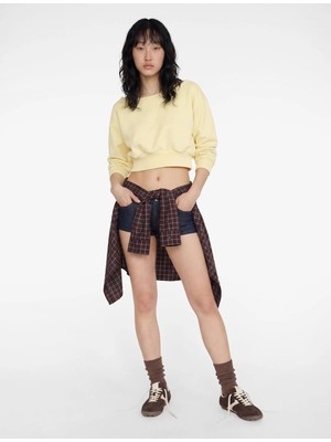 Koton Atlet Detaylı Uzun Kollu Oversize Kayık Yaka Sweatshirt