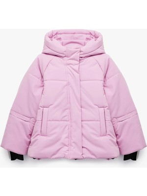 Koton Uzun Kollu Cep Detaylı Fermuarlı Oversize Kapşonlu Şişme Mont