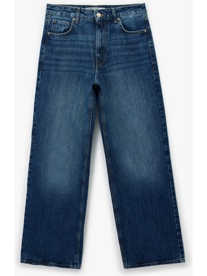 Koton Pamuklu Cepli Düğmeli Normal Bel Baggy Jean Pantolon - Baggy Jeans