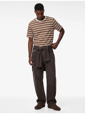 Koton Regular Fit Viskon Karışımlı Kısa Kollu Bisiklet Yaka Tişört