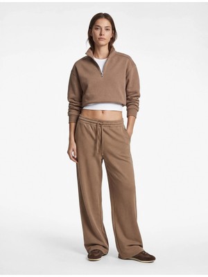 Koton Polo Yaka Uzun Kollu Fermuarlı Oversize Spor Sweatshirt