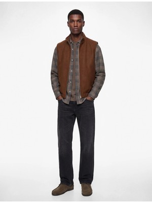 Koton Kolsuz Cepli Hakim Yaka Fermuarlı Kaşe Yelek