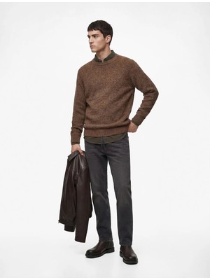 Koton Regular Fit Uzun Kollu Bisiklet Yaka Triko Kazak