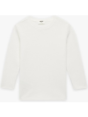 Koton Pamuklu Uzun Kollu Bisiklet Yaka Basic Tişört