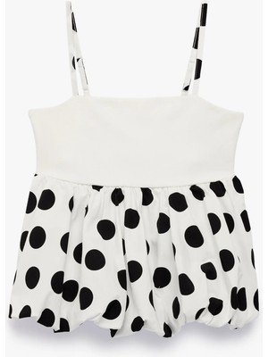 Koton Pamuklu Ince Askılı Kolsuz Puantiyeli Bluz