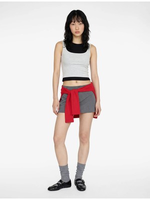 Koton Slim Fit Kolsuz Kare Yaka Pamuklu Bluz